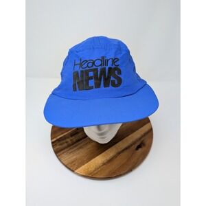 Vintage Headline News HLN CNN‎ TV Hat Cap Blue Black Made In USA Adjustable